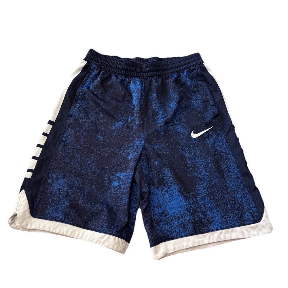 Nike Boys XL Dri-FIT Basketball Shorts Blue Navy Space Dye Athletic Mesh Pocket